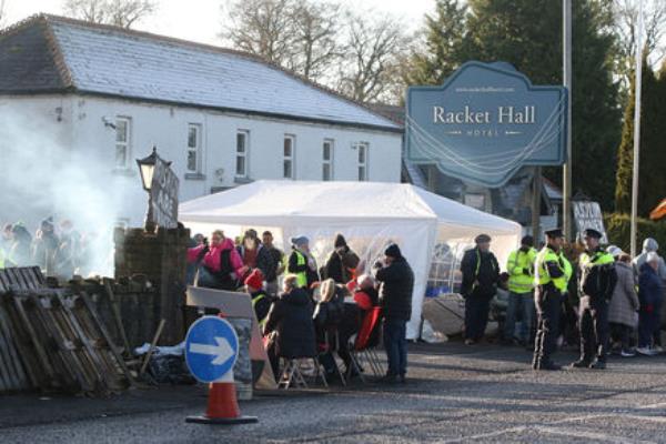 Protestors at Racket Hall, Roscrea. Picture: Brendan Gleeson Protestors at Racket Hall, Roscrea. Picture: Brendan Gleeson