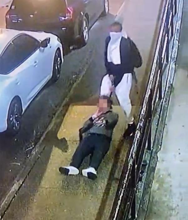 A man was caught on video putting a belt around a woman's neck and dragging her between two cars where he sexually assaulted her in the Bronx on May 1, 2024. The man, who appears to have a white towel wrapped around his face, crept up behind the 45-year-old victim as she walked on a sidewalk near the corner of E. 152nd St. and Third Ave. around 3 a.m.