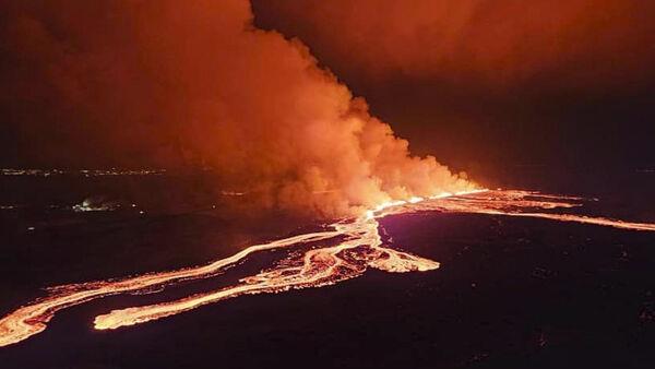 Defences holding as volcanic system on Iceland erupts for fourth time in months